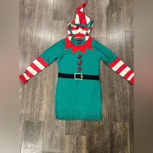 Always Red and Green Knit Sweater Dress - Womens